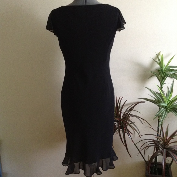 Evan-Picone Black Crepe & Chiffon Evening Dress - Picture 8 of 8